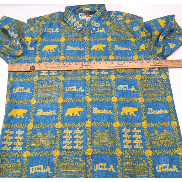 Reyn Spooner University UCLA Bruins Hawaiian Shirt Mens XL Blue Gold NEW NWT - Picture 11 of 15
